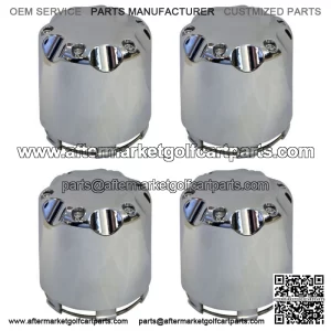 (4)Golf Cart SS Wheel Center Hub Cap for EZGO Club Car Yamaha