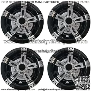 Golf Cart Wheel Covers Hub Caps for EZGO Club Car Yamaha Universal 8" (Set of 4)