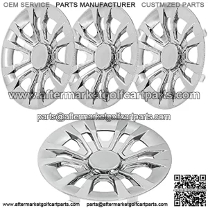 Golf Cart Hubcaps 8", Universal Wheel Covers Hub Caps for Club Car, EZGo, Yamaha Golf Buggies Size 8 inch (Set of 4 Chrome)