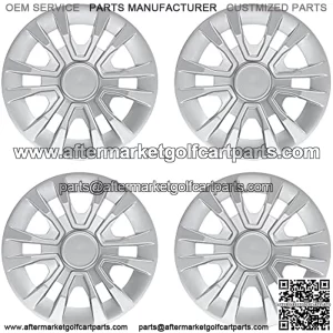 Golf Cart Hubcaps 8 inch, Universal Wheel Covers Hub Caps for Club Car, EZGo, Yamaha Golf Buggies Size 8" (Set of 4 Silver)