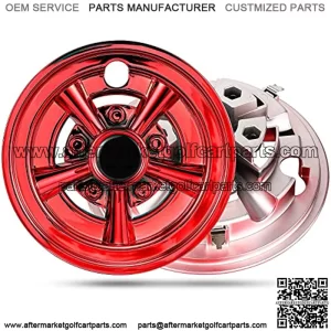 Golf Cart SS Wheel Covers for EZGO, Club Car, Yamaha Par Car- 8 Inch Chrome Hub Caps Set of 4