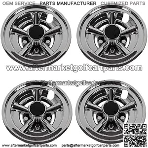 Golf Cart 8" SS Wheel Covers Hub Caps, Set of 4PCS Fits on Yamaha Club CAR EZ-GO Golf Cart and Most Brand Golf carts