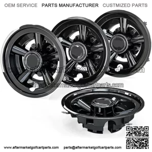 Black Golf Cart Wheel Covers Hub Caps for Yamaha Club Car E-Z-GO 8" Wheel