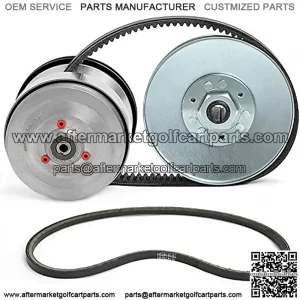 Golf Cart Primary Drive Clutch + Secondary Driven Clutch + 2pcs Drive Belts for Club Car DS 1997-Up & Precedent 2004-UP