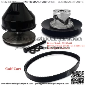 Drive Clutch + Driven Clutch + Belt for EZ-GO 2 Cycle Gas Marathon 2PG Golf Cart