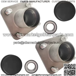 Golf Cart Front Wheel Hub 19932G1 with Bearing Races Assembly Replacement for EZGO 1979-2001.5 DCS (2PCS)
