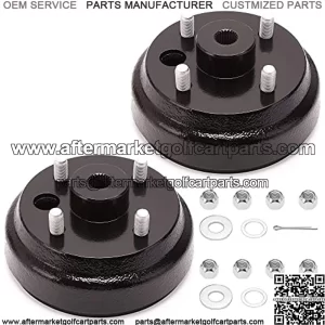 Golf Cart Brake Drum/Hub Assembly (Electric) for EZGO TXT Replaces OEM# 19186G1P, 2-Pack