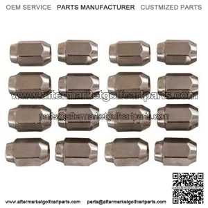 16 Pack of CHROME Metric 12mm x 1.5 Threaded Lug Nuts (for GEM Car)