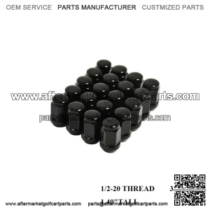 16PC EZ-GO CLUB CAR GOLF CART BLACK LUG NUTS 1/2"-20 CLOSED END FOR GOLF CARTS