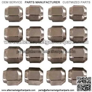 16 Pack of CHROME Metric Threaded Golf Cart Lug Nuts (for Yamaha Golf Carts, 12mm)