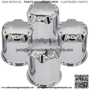 Golf Cart Wheel Center Cap Cover Fits 2.75" Dia Bore Wheel Rim Chrome Plastic Center Caps for EZGO Golf Cart Wheel-4 Packs