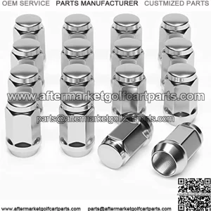 1/2-20 Wheel Lug Nuts for EZGO & Club Car Golf Cart, Closed End Bulge Acorn 60 Degree Conical Seat, 3/4" Hex, Set of 16