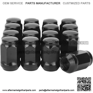 Golf Cart Wheel Lug Nuts for EZGO Club Car 16Pcs Black Standard Threads