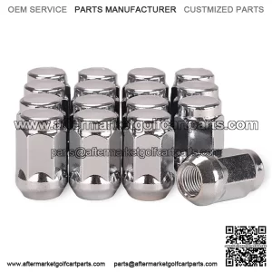 Golf Cart Wheel Lug Nuts for EZGO & Club Car, 1/2"-20 Size, 16 Pack,Chrome