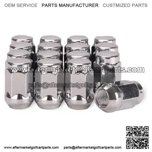 Golf Cart Wheel Lug Nuts for EZGO & Club Car, 1/2"-20 Size, 16 Pack,Chrome