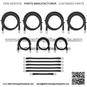 Aftermarket 4 Gauge Golf Cart Battery Cables Fits 36V 36 Volt TXT Golf Carts (Battery + Controller/Motor Cables) Complete 13 Piece Set