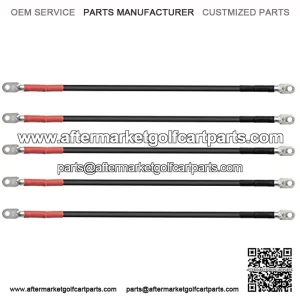 Golf Cart Battery Cable Set for Club Car DS 1995-Up 48 Volt 4 Gauge (Set of 5)