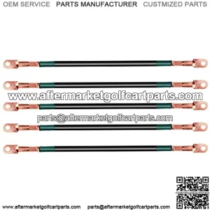 Golf Cart Battery Cable Set for Club Car DS 1995-Up 48 Volt, 4 Gauge Welding Cable(Set of 5)