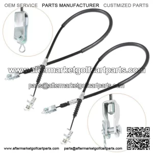 (2) For Club Car DS Brake Cable Set 1981-1999 Gas & Electric Golf Cart Parts 42"