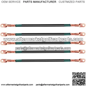 Golf Cart Battery Cable Set for Club Car DS 1995-Up 48 Volt, 4 Gauge Welding Cable(Set of 5)