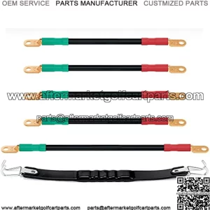 Golf Cart Battery Cables Wiring Kit for 36 Volt & 48 Volt EZGO TXT 1994 & UP, 5 PCS Golf Cart Battery Cables 4 Gauge with Free Golf Cart Battery Lifting Strap