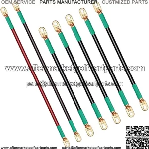 Golf Cart Battery Cables, Fits Club Car DS 1995-up (48Volt)/EZGO TXT 1994-up for (36 & 48 Volt) Golf Cart Batteries Cables Kit