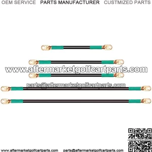 Golf Cart Battery Cable Kit for EZGO TXT 1994-up and Club Car Precedent 2008.5-up 48V (6x8V Batteries), 4 Gauge, Set of 5 PCS