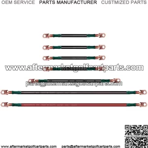 Golf Cart Battery Cables Wiring Kit for EZGO TXT & Medalist 1994-up 36 & 48 Volt, 4 Gauge 7 PCS Golf Cart Battery Cable Set