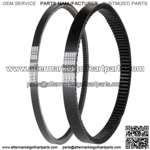 Golf Cart Clutch Drive Belt & Starter Generator Belt for EZGO TXT/Medalist/Workhorse Cushman Express ST 4 Cycle Gas 1994 UP with Robins Motors, OEM# 72054G01, 72024G01, 72025G01, 26414G01