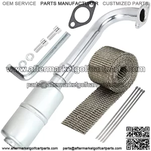 Upgraded Exhaust Pipe Header Muffler Assembly with Heat Shield Tape for Predator 301cc 8hp 420cc 13hp GX240 270 390 Mini Bike Go Kart Golf Cart Mud Boats Racing Lawnmower OHV Clone Small Engine