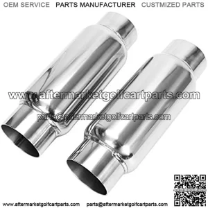 3" Inlet 3" Outlet Exhaust Muffler, Pair of 3 Inch Resonator Universal Stainless Steel Exhaust Muffler Resonator for Cars, 12" Overall Length