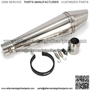 UniversalP Stainelss Steel Bullet 1.5-2" 38-51mm Inlet Exhaust Muffler Vent For Scooter Motorcycle Street Bike ATV Racing