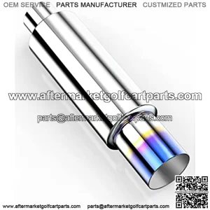 MZS Exhaust Muffler, Stainless Steel Exhaust Tip 18.5" Length 3" Inlet 4" Outlet Universal for Car Sedan SUV Truck Vehicles (Titanium Burnt Tip)