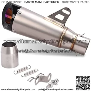 Universal Muffler Motorcycle Slip on Exhaust 1.5-2in Inlet Exhaust Pipe Silencers Motorcycles Muffler Tips for Scooter Motorcycle ATV Dirt Bike Street Bike fit Diameter 38mm-51mm Silver