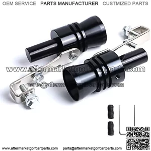 2PCS Universal Aluminum Turbo Sound Whistle Exhaust Muffler Pipe BOV Blow-off Valve Simulator (XL-Black)