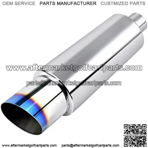 Exhaust Muffler, Stainless Steel Exhaust Tip, Universal 15" Length (Burnt, 2" Inlet 3" Outlet)