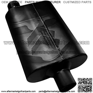 942446 Super 44 Muffler - 2.25 Offset IN / 2.25 Center OUT - Aggressive Sound, Black