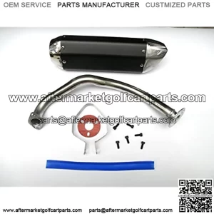 NEW! High Performance Exhaust System Muffler for GY6 50cc-400cc 4 Stroke Scooters ATV Go Kart (Black)