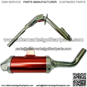 Performance Exhaust Pipe Muffler for Twin Spar Perimeter Frame SDG SSR 125cc Pit Bike Dirt Bike Honda XR50 CRF50 D Section Style (Red)