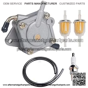 Replacement Club Car Fuel Pump Cart Fuel Filter Spark Plug with 2-Feet Fuel Line Replacement for Gas Golf DS Precedent from 1984 to Present 290FE 350FE Kawasaki Engine 1014523