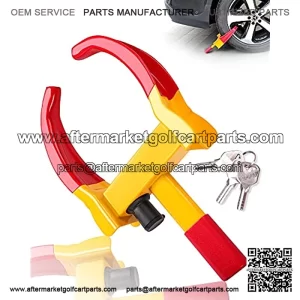 Heavy Duty Wheel Lock Universal Security Trailer Wheel Locks Tire for Car ATV SUV Golf Cart Motorcycle Great Deterrent Bright Red/Yellow with 3 Ke(Red-Yellow)