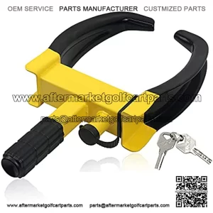 Wheel Clamp Lock Universal Security Tire Lock Anti Theft Lock Fit Most Vehicles Max 10" Tire Width and 7" Reach for Trailers SUV Boats ATV's Motorcycles Golf Cart Great Deterrent Bright Yellow/Black