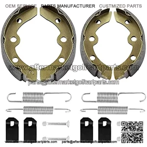 Club Car Brake Shoes and Spring Kit for DS G&E 1995-up (Automatic Adjust)& Precedent 1018232-01 Golf Cart Replacement Brake Shoe Pads (2 Short & 2 Long)