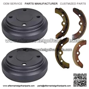 3G Rear Brake Shoes & Drums Set for Club Car DS and Precedent Golf Carts 1995+