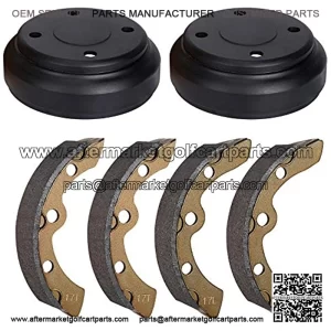 Golf Cart Brake Maintenance Kit for Club Car Precedent 2004-Up and DS 1995-Up, Includes Brake Drums & Brake Shoes 101791101 1018232-01 10603