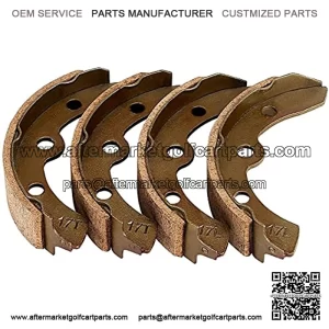 Golf Cart Replacement Brake Shoes Set (2Long, 2 Short) Fits Select Club Car, E-Z-GO and Yamaha Models