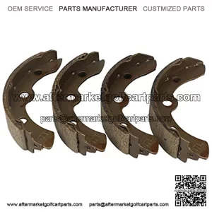 Golf Cart Brake Shoes (2 Front, 2 Rear) Fits Club Car (1995-up) DS and Precedent Golf Cart 1018232-01 EZGO and Yamaha Models