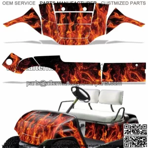 New Yamaha Golf Cart Graphic Kit Decal Sticker Parts 2 Seater Wrap 95-06 N-FLAME