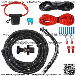 Golf Cart LED Utility Light Bar & Spotlight Wiring Kit with Push/Pull Switch