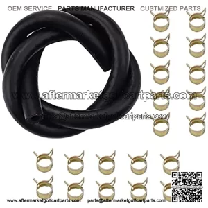1/4" Fuel Line (6 Feet) Gas Tube Tubing Hose Clamps Clips Replacement for Kawasaki Kohler Motorcycle Lawn Mower Tractor Snowmoble ATV UTV Weed Eater Golf Cart Generator